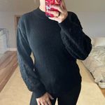 CeCe : Balloon Sleeve Mock Neck Knit Black Sweater Photo 0