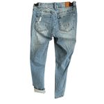 RESFEBER WOMEN'S RIPPED BOYFRIEND JEANS CUTE DISTRESSED SKINNY JEANS SIZE 4 Blue Photo 3