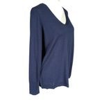 Talbots  Petites XP dark blue long sleeve v-neck pullover stretchy wool sweater Photo 1