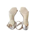 Badgley Mischka  Jewel Sandals Size 7.5 Rose Gold Kitten Heel Open Toe Photo 6
