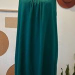 Jewel Tone Emerald Silky Satin Slip Halo Lingerie Layering Summer Dress Size L Photo 4