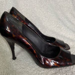 Stuart Weitzman  Patent Leather‎ Tortoise Peep Toe Heels Women’s Size 7.5N Photo 0