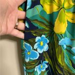 Talbots  Pants Womens Size 1X Blue Green Floral Drawstring Waist Pull On Tropical Photo 7