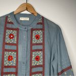 MAISON HOTEL NWT Ninette Navajo Blouse In Bleu Simple In Blue Size Large Photo 3