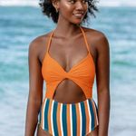 Cupshe ππ Kylie Halter Lace Up One Piece Swimsuit Photo 0