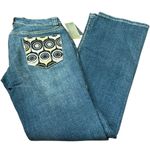 COOGI Rare NWT Vintage 29"W 31"L Low-Rise Flare Jeans Y2K Geometric Embroidery Photo 14