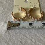 A New Day : Gold Tone & Faux Pearl Hoop Earrings- Nickel Free Photo 9
