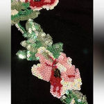 Cache Vintage  Y2K Black Sequin Floral Batwing Sleeve Cocktail Dress Size M Med Photo 2