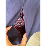 Betsey Johnson Womens Navy Scrub Single Scallop Sleeve Signature Hardware Top XS Photo 3