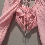 Princess Polly Pink Long Balloon Sleeve Cropped Top Size 0 Photo 7