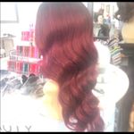 Wig deep wave human hair blende ombré burgundy Wig Photo 1