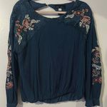 Blue Rain Floral  Blue Top Photo 0