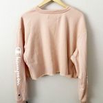Champion | NWT Crewneck Sweatshirt Crop Cropped "C" Logo Spiced Almond Pink | XL Photo 6