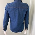 ZARA  embroidered flower classic chambray button down shirt size small Photo 3