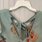 Twine & String Ruffled Sage Green Floral Flutter Sleeve Blouse | XL JRS Photo 5