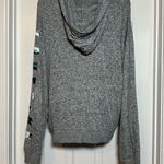 PINK - Victoria's Secret Victoria’s Secret PINK Pebbled Gray Oversized Hooded Graphic Women’s Sweater Photo 3