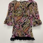 Ny Collection  Y2K 90s Vintage Babydoll Top Women’s Medium Ikat Print Lace Trim Photo 4