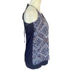 Maurice's  blue floral halter style top ties in back women's size medium Photo 2