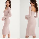 House Of CB NWT  'Ophelia' Crystal Cutout Midi Dress dusty pink balletcore sheer Photo 3