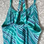 Dakini Blue Striped Racerback Sleeveless Activewear Dress Photo 5