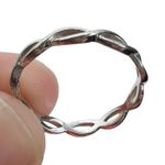 Sterling Silver 925 Twisted Infinity Band Ring Classic Simple Photo 7