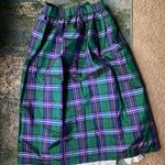 Ellen Tracy Vintage rare 60/70s plaid taffeta wrap long skirt, size medium large Photo 3
