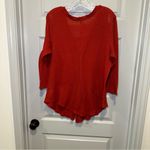 No Comment  Orange-Red Knit V Neck Button Front Top size 1X Photo 7