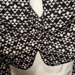 Wet Seal Black and White Patterned V-neck open back top size large cropped Photo 7