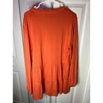 Chic Soul Wonderly Women's XL Orange Button-Up Tunic Top Long Sleeve Casual Photo 2