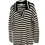525 America Shopbop  Raya Polo Sweaterdress Striped Knit Size S Black Cream Photo 1