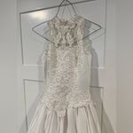 Embroidered Forever Yours White Satin Bridal Gown W/ Veil & Ring Pillow s10 Size 10 Photo 4