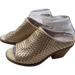 Bella Vita Size 6WW Woven Peep-Toe Mules Wooden Block Heels For Women Photo 0