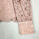 Rachel Parcell  Bishop Sleeve Scalloped Lace Top Size Small Pink Coquette Photo 4