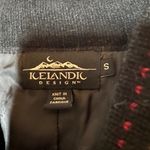 Icelandic Design Sweater Full Zip 100% Wool Aztec Floral Black Embellished Small Photo 2