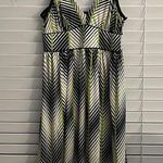 Julie Brown  Black and Green  Silk Pattern Chiffon Spaghetti Strap Dress Women's Photo 0