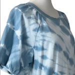 Z Supply Women's Blue White Tie Dye Short Sleeve Sweatshirt Top Size XL Photo 5
