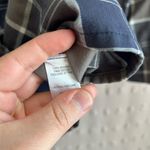 Garnet Hill  Pima Cotton Plaid Long Sleeve Button Sz 02 Navy Grey Photo 4