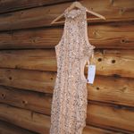 Mac Duggal 49679 Rose Gold Side Cut Out High Neck Sequin Gown Dress Photo 6