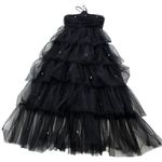 Likely Dress Women 2 Black Shane Tiered Tulle Halter Gown Rhinestone Embellished Photo 2