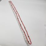 Coral Beaded Necklace Long Statement Boho Faceted Crystal Bling Glam Sparkle Pink Photo 4