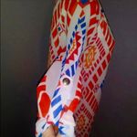 Peach Love California  patterned dress orange blue Photo 2