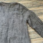Flax 100% Linen Grey Long Sleeve Button Up Tunic Top Cardigan - Size Small Photo 9