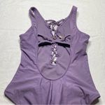 Shade & Shore  purple lavender low back v-neck tie up swimsuit Photo 6