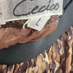 Cecico Layered sheer crinkle neutral camo tiered maxi skirt midi jungle animal whimsy Photo 4