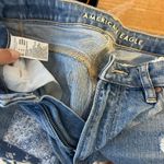 American Eagle  Distressed Blue Patchwork Mom Straight Leg Jeans Photo 2