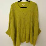 Kori  American Plus Xl  green mustard yellow oversized cable knit sweater Photo 0
