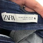 ZARA Strapless Denim Maxi Dress Blue Women’s Medium Bodycon Zipper Slit Hem Photo 8