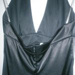 DeLaru 8 Sexy Halter Satin Black Knee Length Dress Photo 2