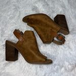 Cato  Tan Suede Bootie Back Strap Peep Toe Heel size 9 Photo 0