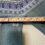Tally Ho Blue and Gray Floral Fair Isle Cardigan Sweater Medium Photo 5